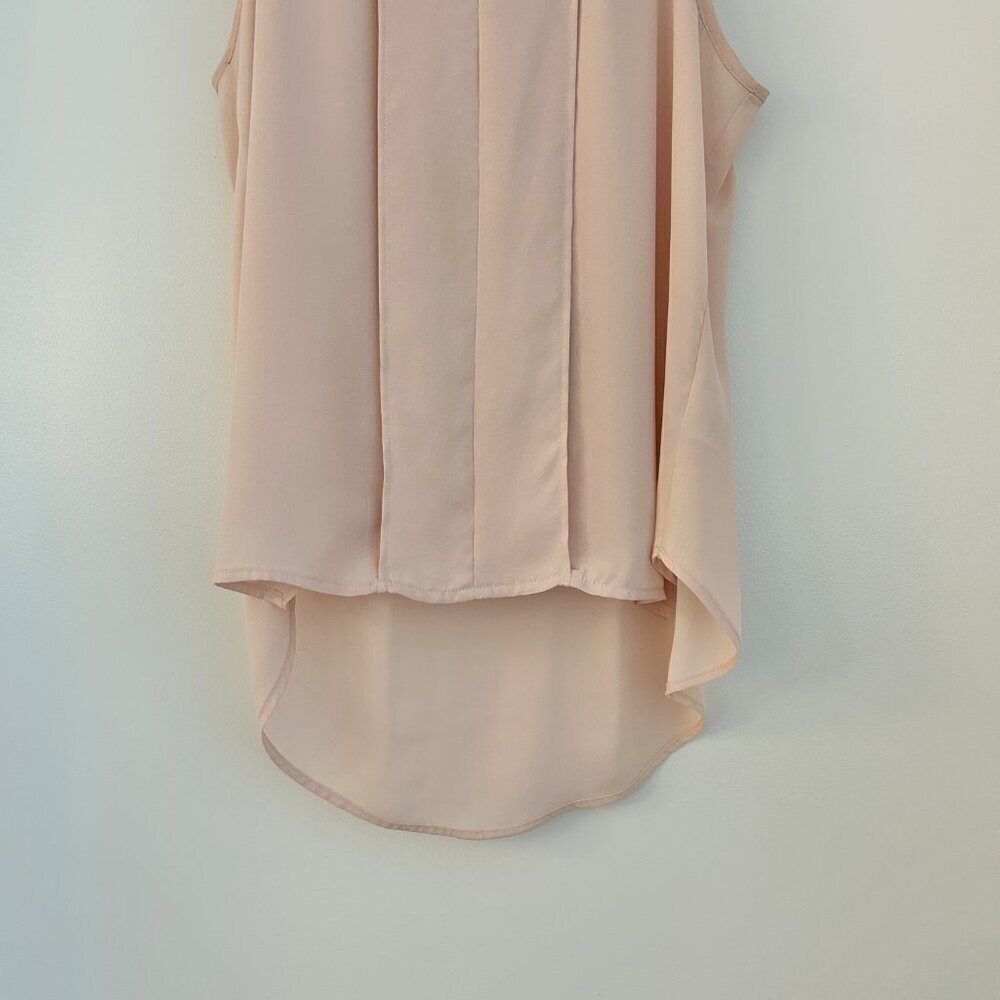 Anthropologie Maeve Blush Pink Swiss Dot Hi Lo Sleeveless Blouse Size 2 - Picture 3 of 7